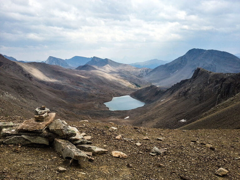From The Notch, looking back down the steep climb Curator Lake.